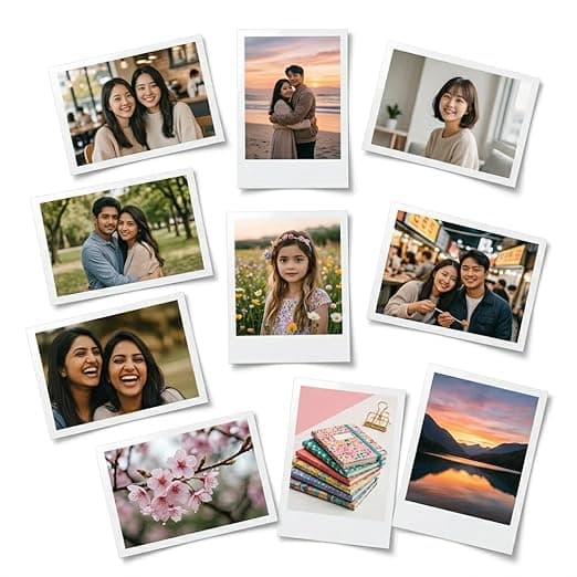 Customized Photo Prints  | Mini Photo Print 4x3 Inch Polaroid Style Look | Personalized Photos on Glossy Paper | Custom Photo Prints for Birthday, Anniversary, Wedding Gifts